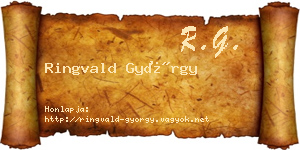 Ringvald György névjegykártya